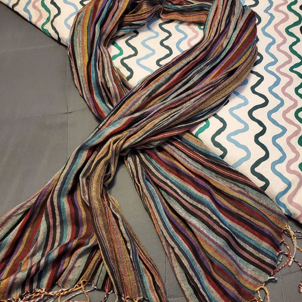 Multicolored Striped Scarf